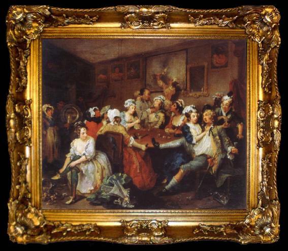 framed  William Hogarth The Rake-s Progress the orgy, ta009-2